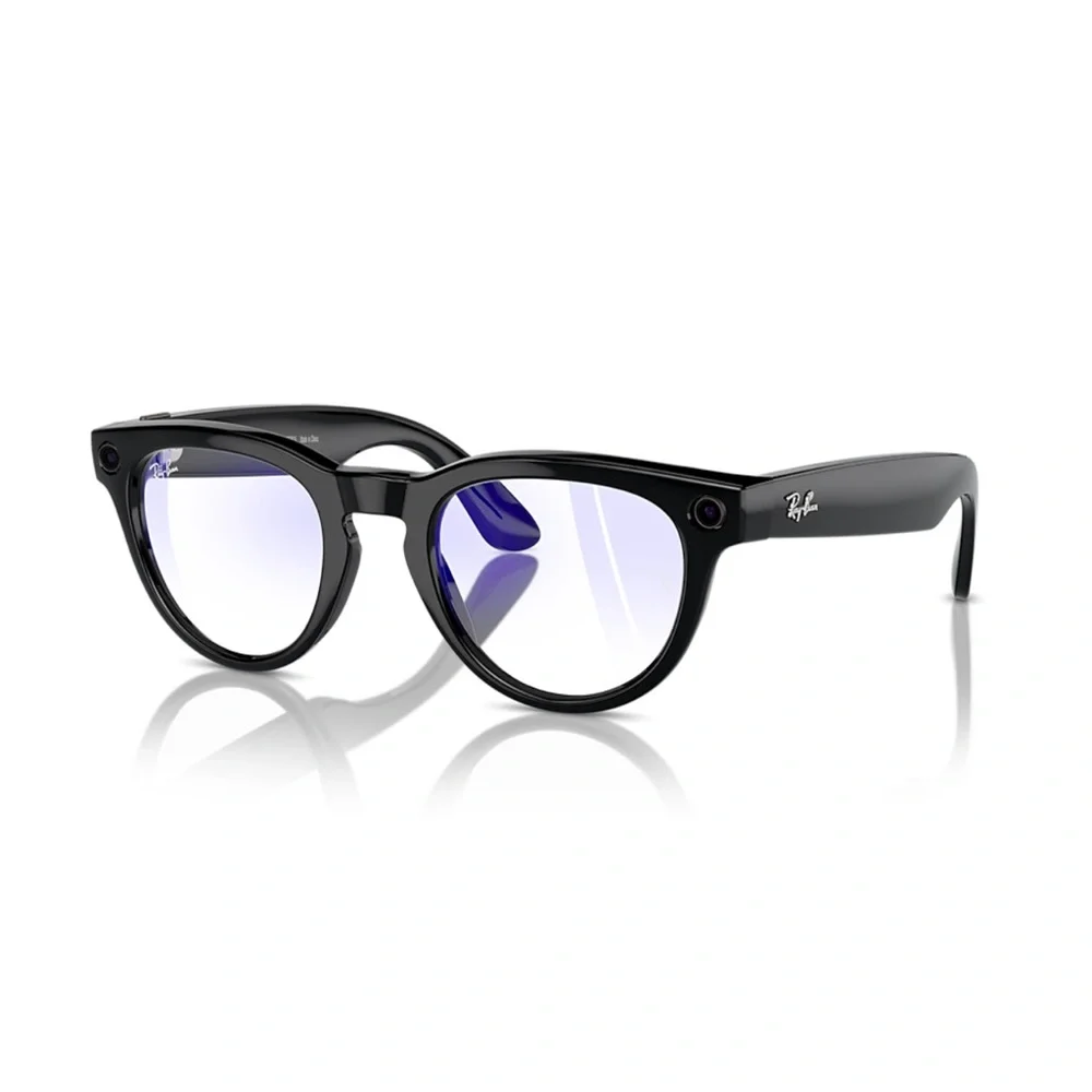 Rayban Stories, RW4003 Clear Round Shiny Black Frame
